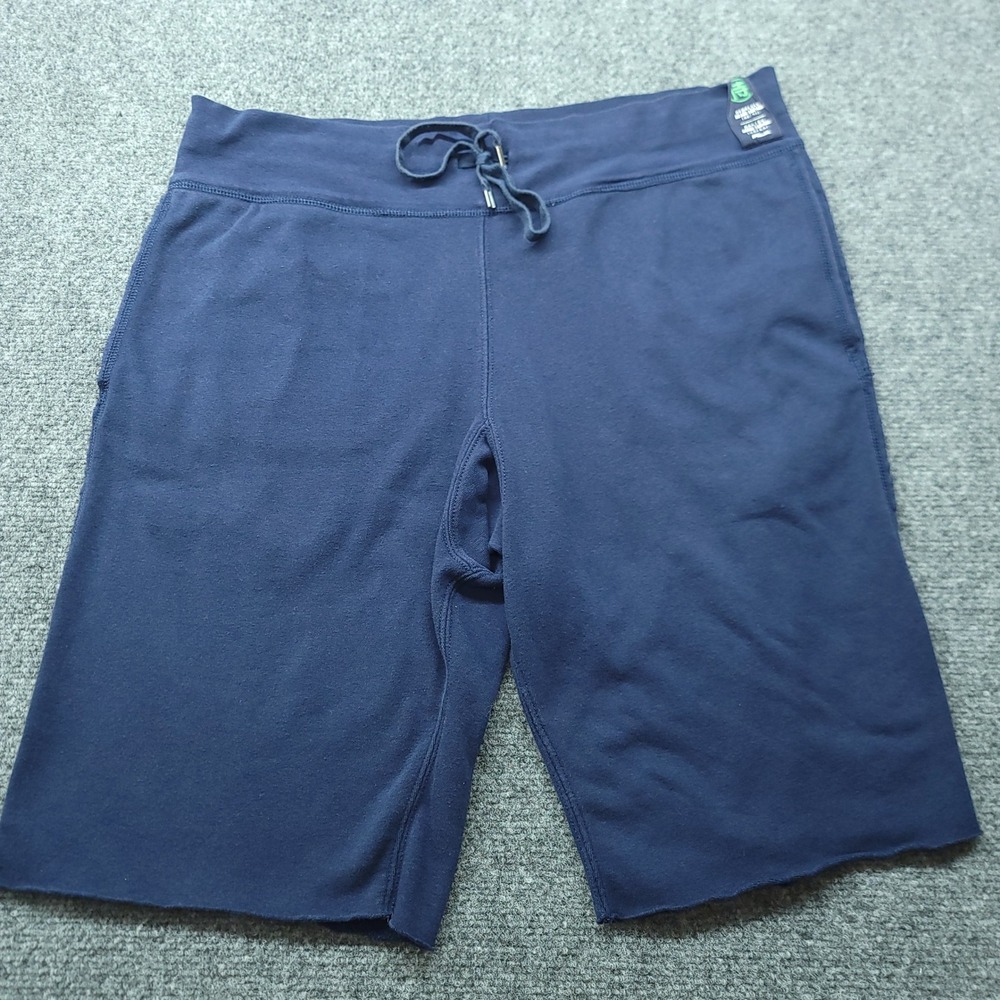 RLX Ralph Lauren Mens Navy Blue Knit Graphic Shorts Honolulu Malibu Size L